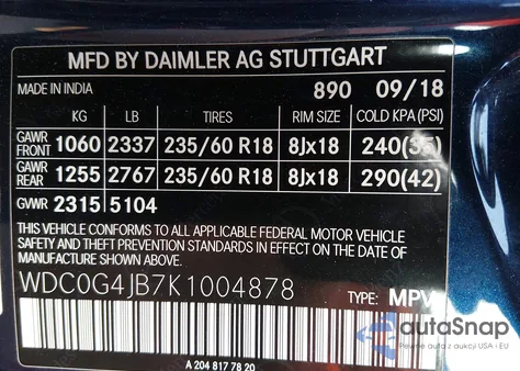 2019 Mercedes-Benz Glc 300 z USA, uszkodzony, nr VIN WDC0G4JB7K1004878